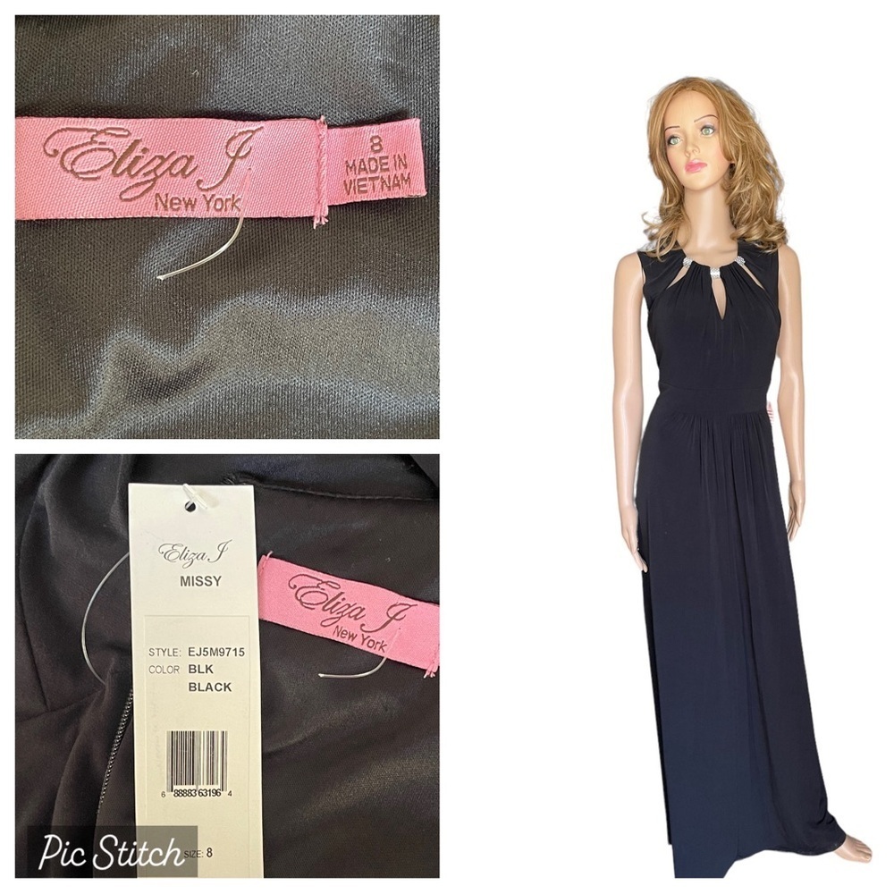 Eliza J Party Gown Size 8 black 
Wedding Cocktail Evening Maxi
Dress Elegant Bli